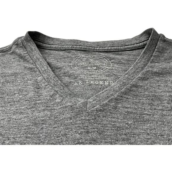 AMERICAN EAGLE V-NECK T-SHIRT, WOMENS, M (ATHLETIC FIT), GREY, A E LEGEND - Picture 2 of 9